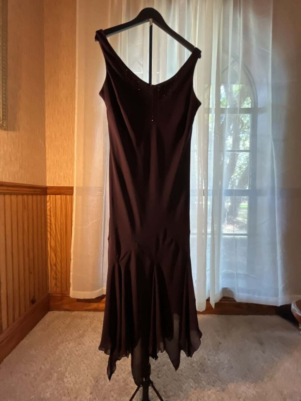 S.L. Fashions Beaded Scoop Neck Dress